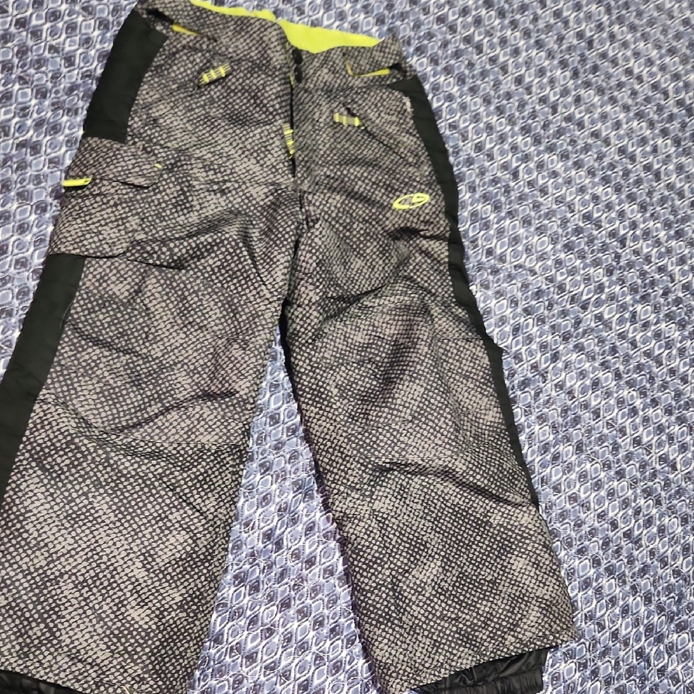 Kids Champion Black and Gray Patterned Ski Bottoms